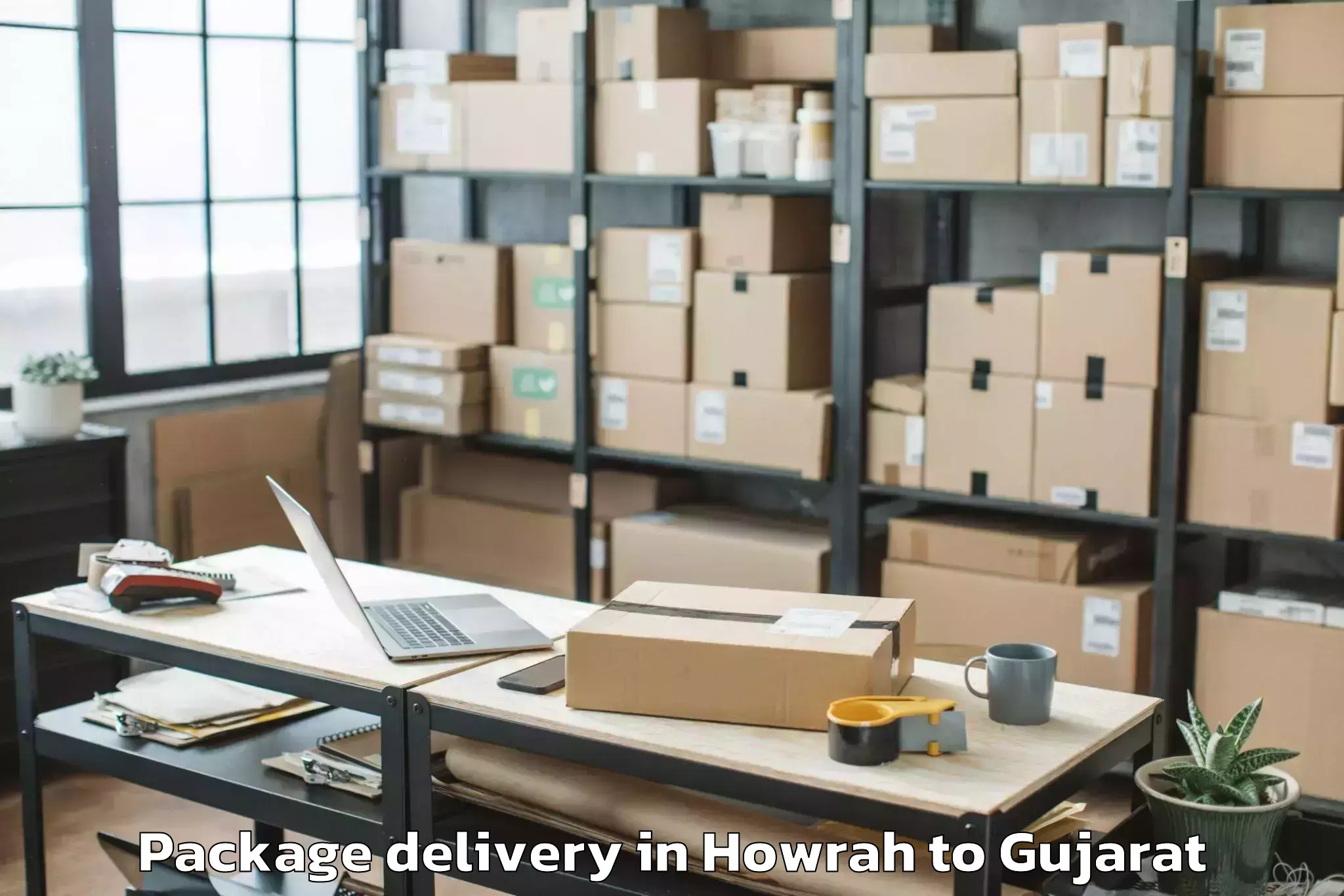 Professional Howrah to Lavad Package Delivery